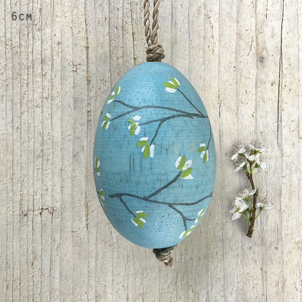 Duck Egg blue Blossom Painted Egg