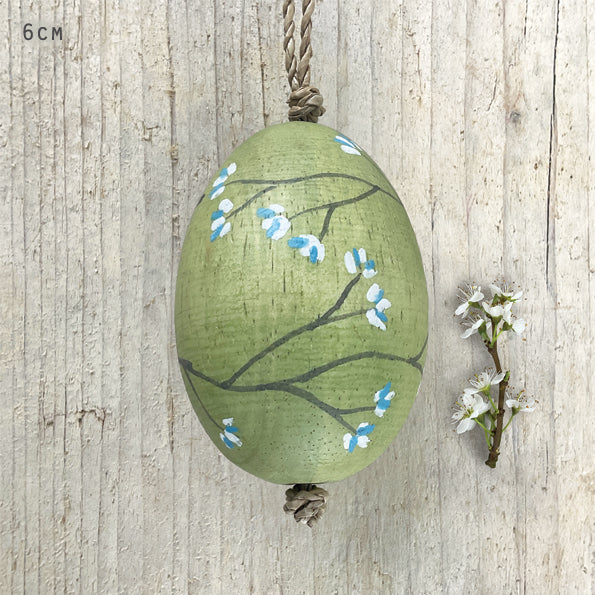 Moss green Blossom Painted Egg