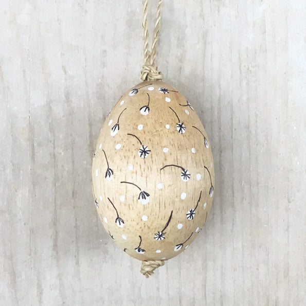 Dandelion Hanging Wooden Egg