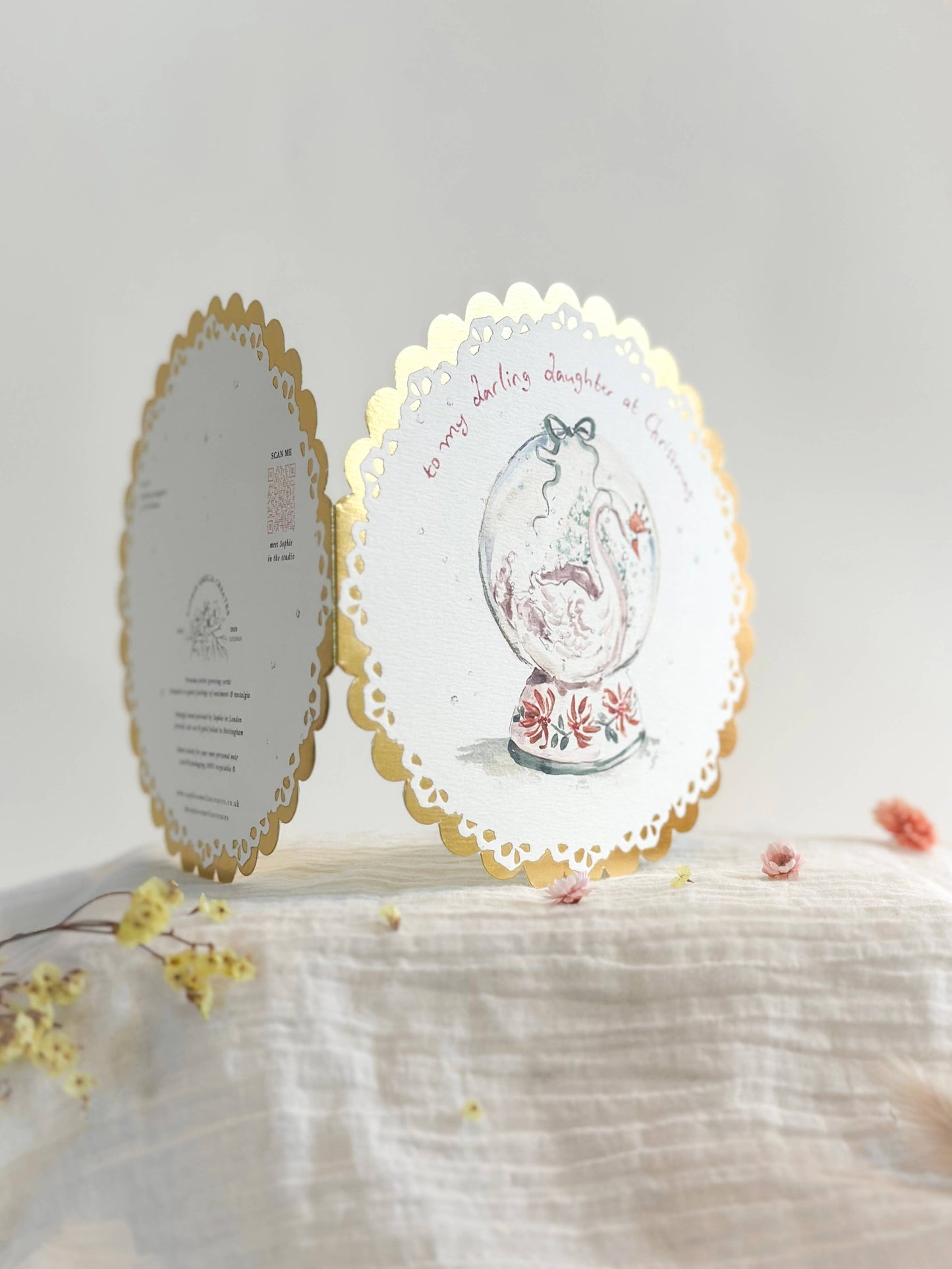 Darling Daughter at Christmas Circular Gold Card