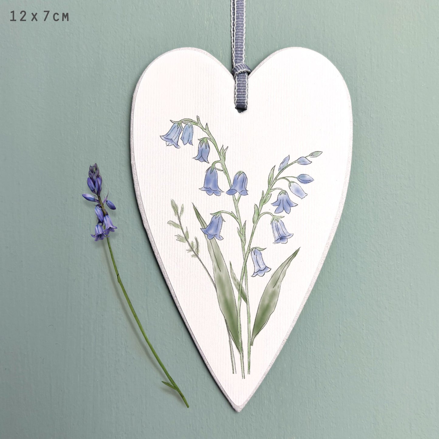 Bluebell Wild Flower Heart Tag