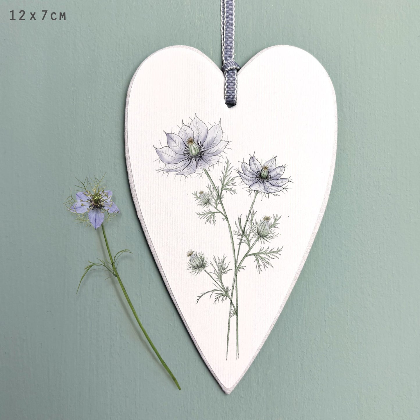 Nigella Wild Flower Heart Tag