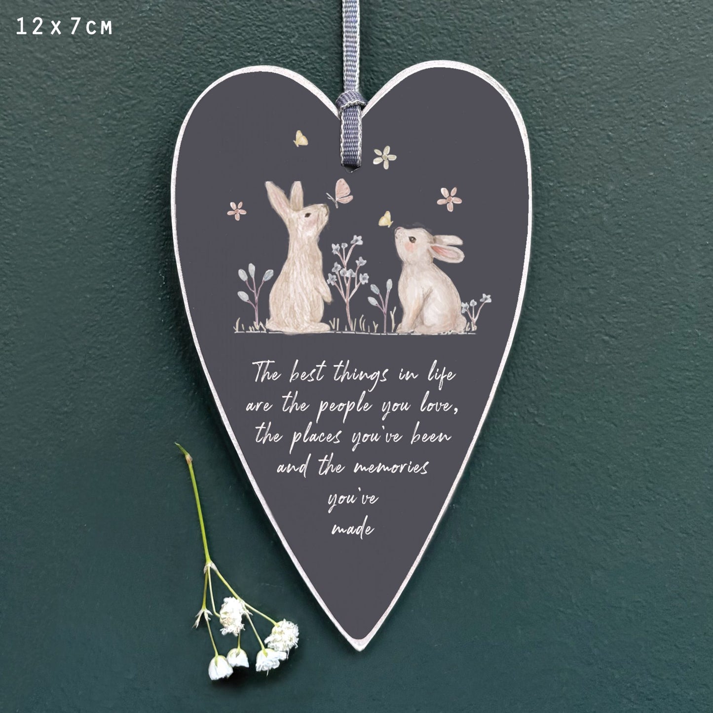 Rabbits Meadow Friends Heart Tag