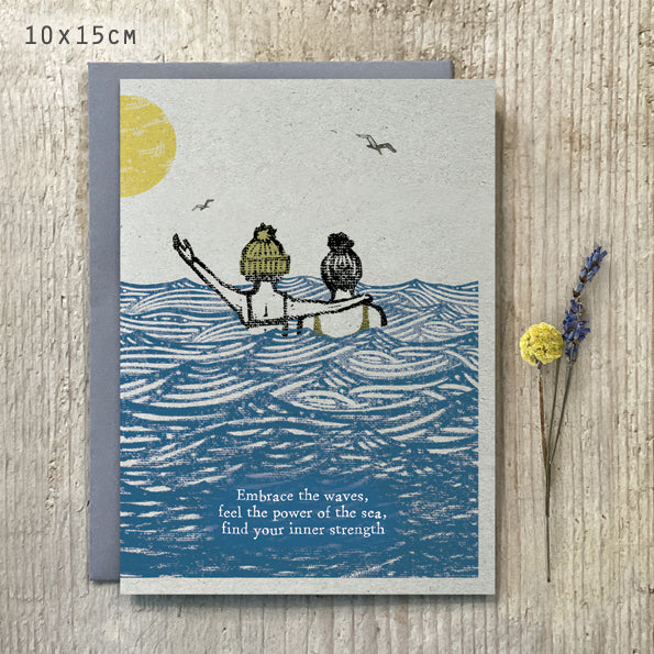 Embrace The Waves Swimmer Card