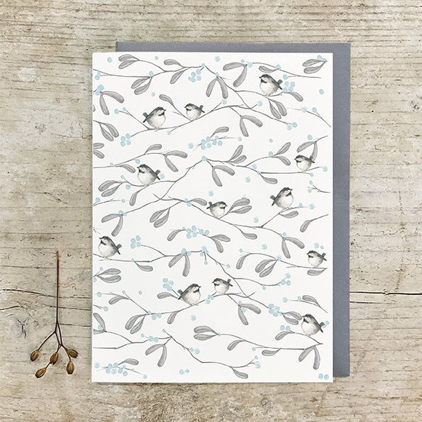 Coal Tit and Berry Card