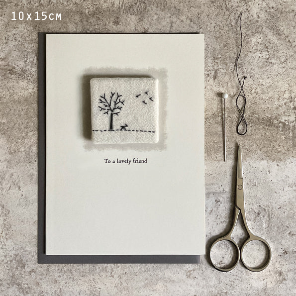 Lovely Friend Embroidered Card