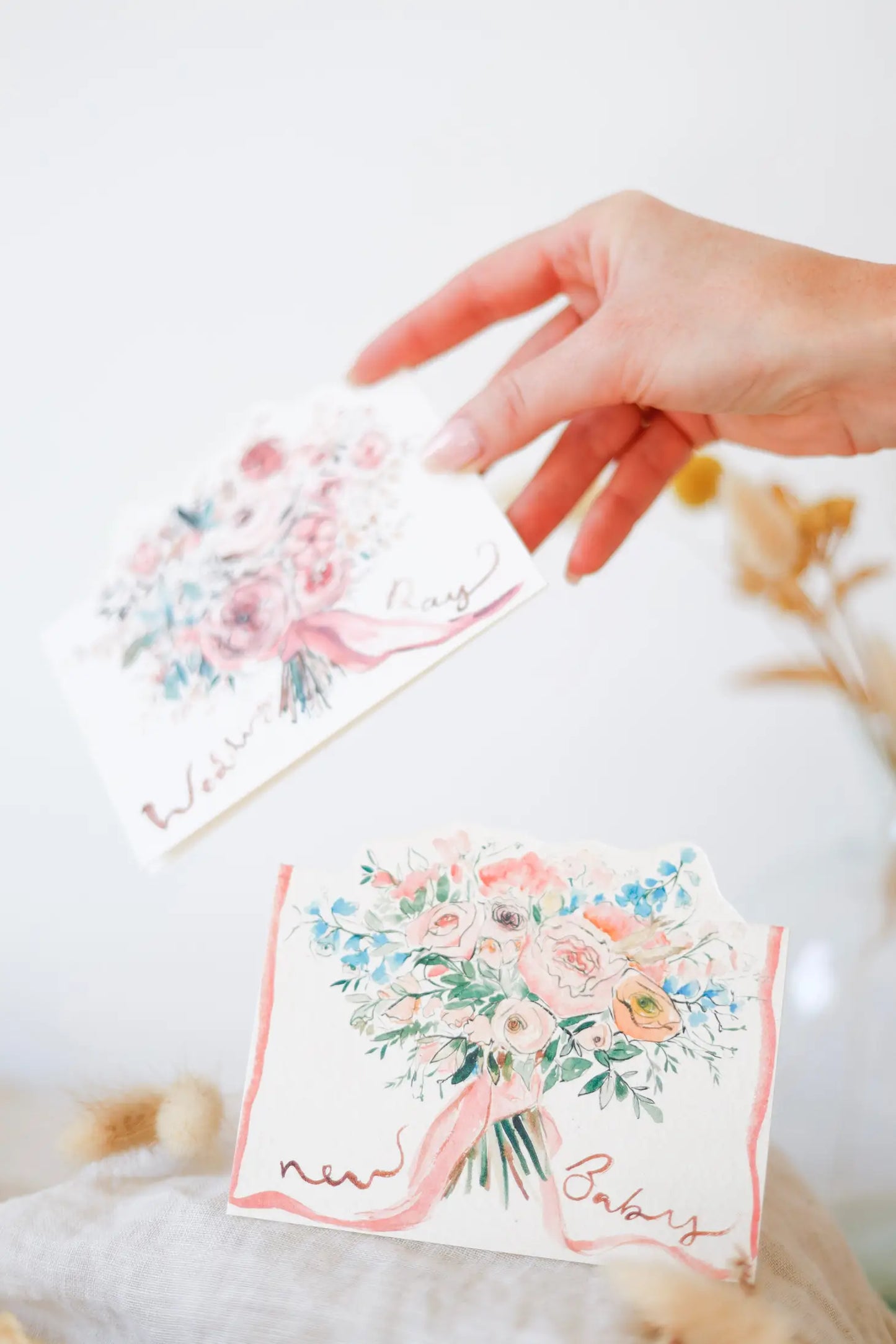 New Baby Bouquet Hand-Cut Card