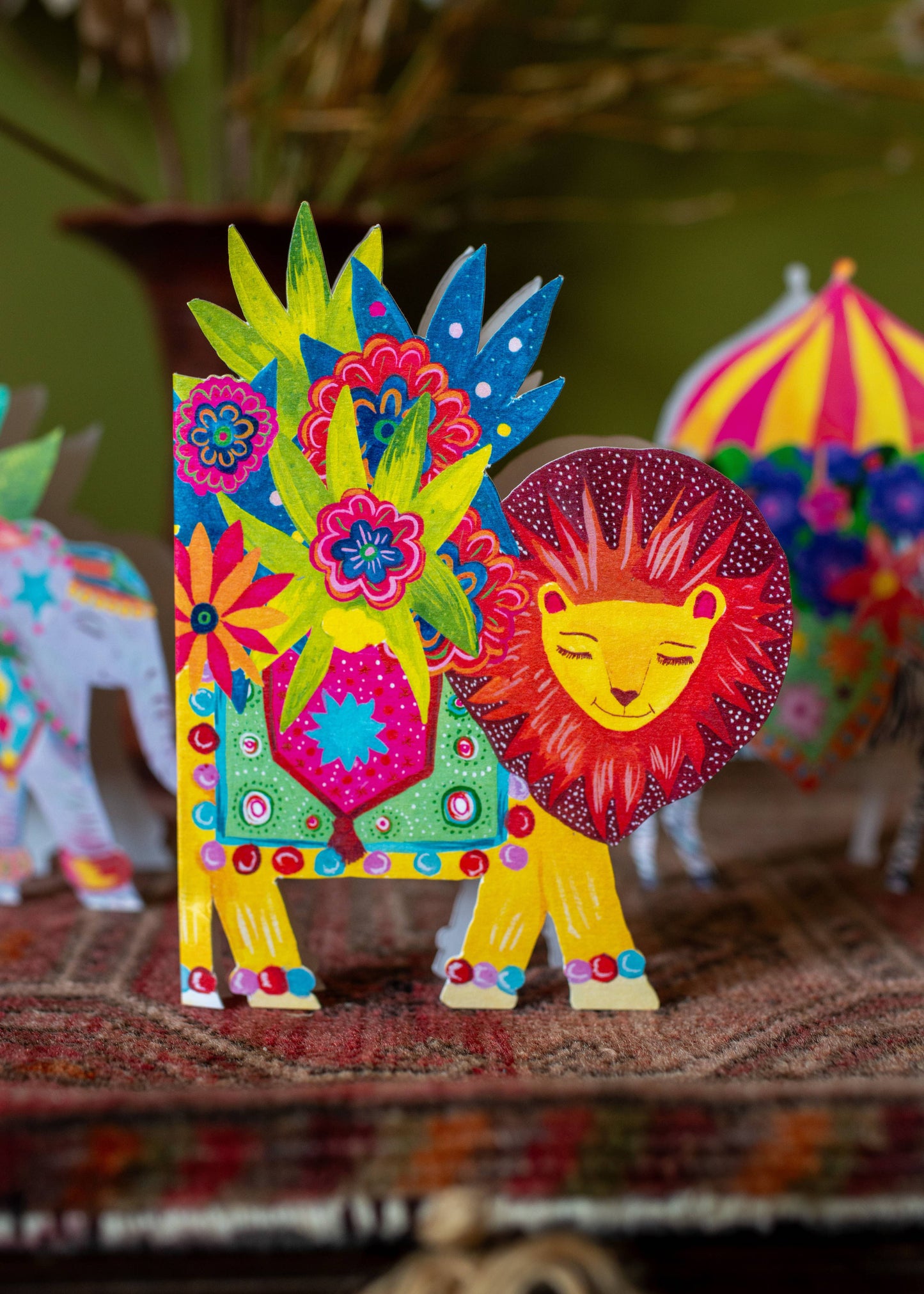 'Lion Parade' Die-Cut Greetings Card