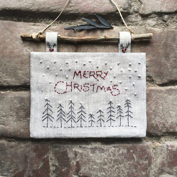 Christmas Trees Embroidered Picture