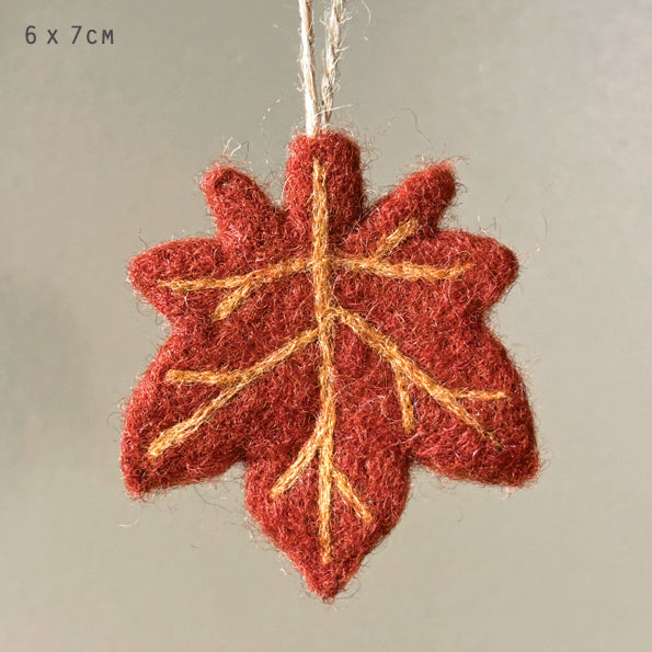 Maple Felted Autumn Hanging Leaf