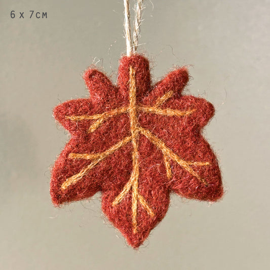 Maple Felted Autumn Hanging Leaf
