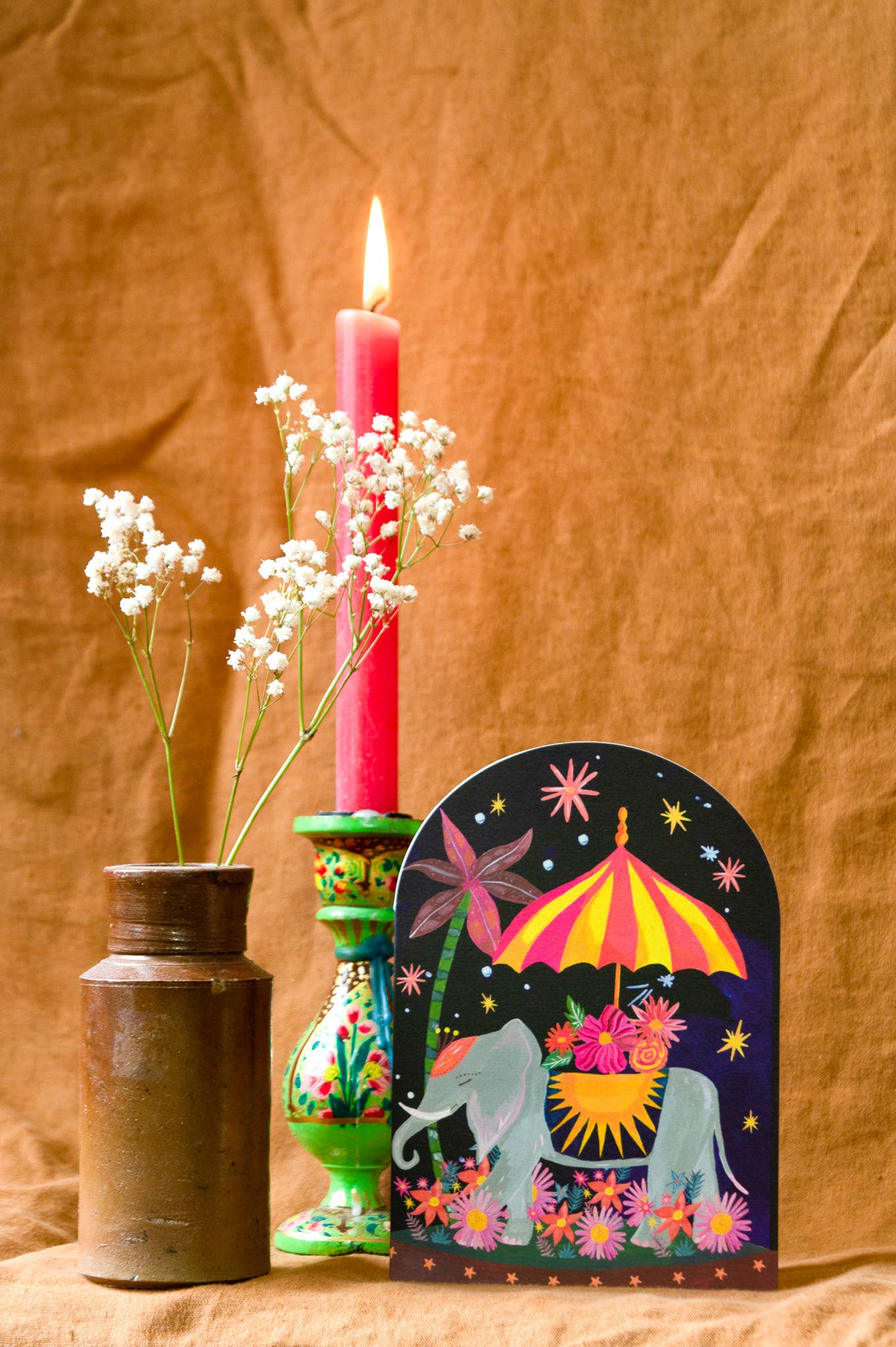 'Elephant Parade Bell Jar' Greetings Card