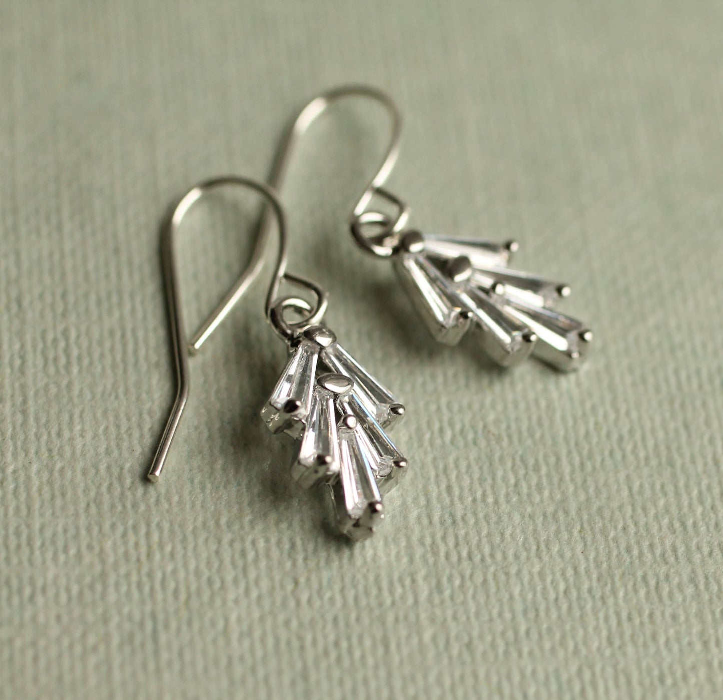 Silver Art Deco Crystal Earrings