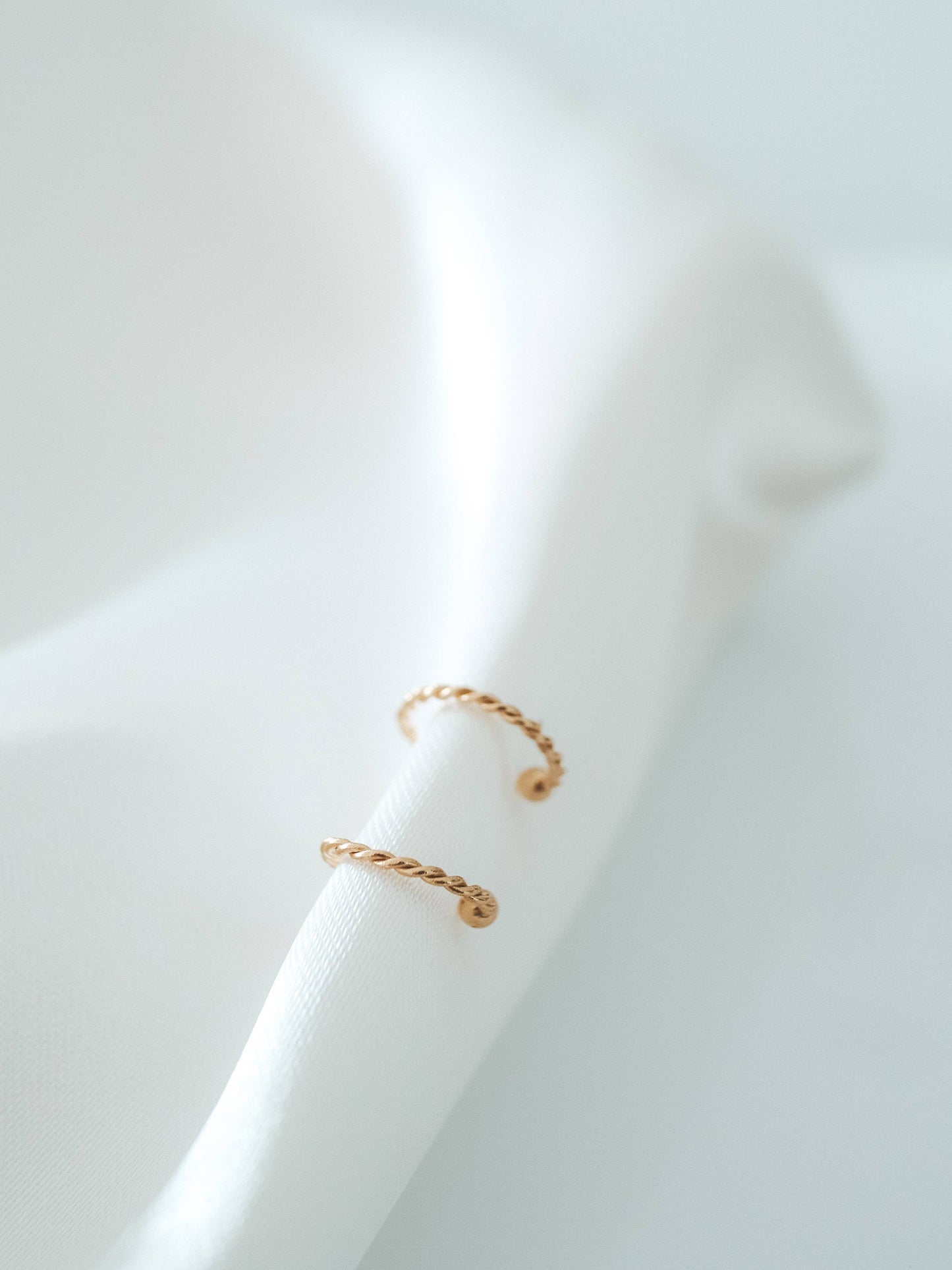 Gold Twisted Stud Earrings