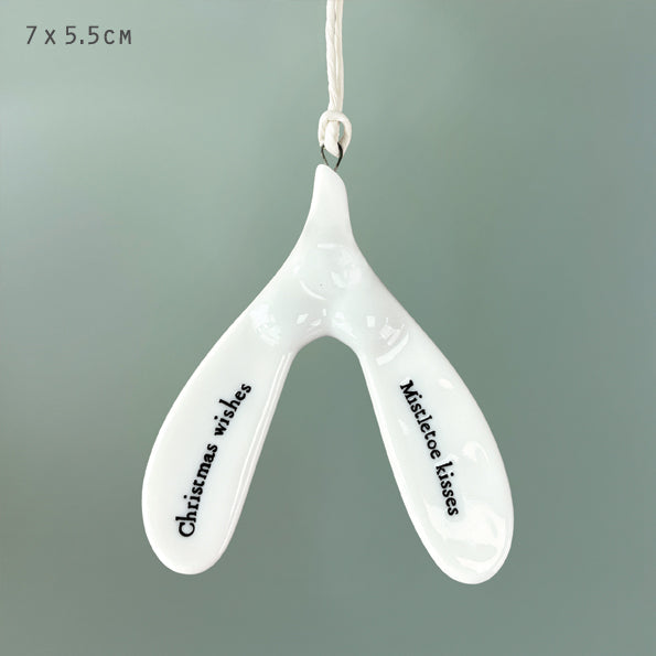 Christmas Wishes Porcelain Mistletoe