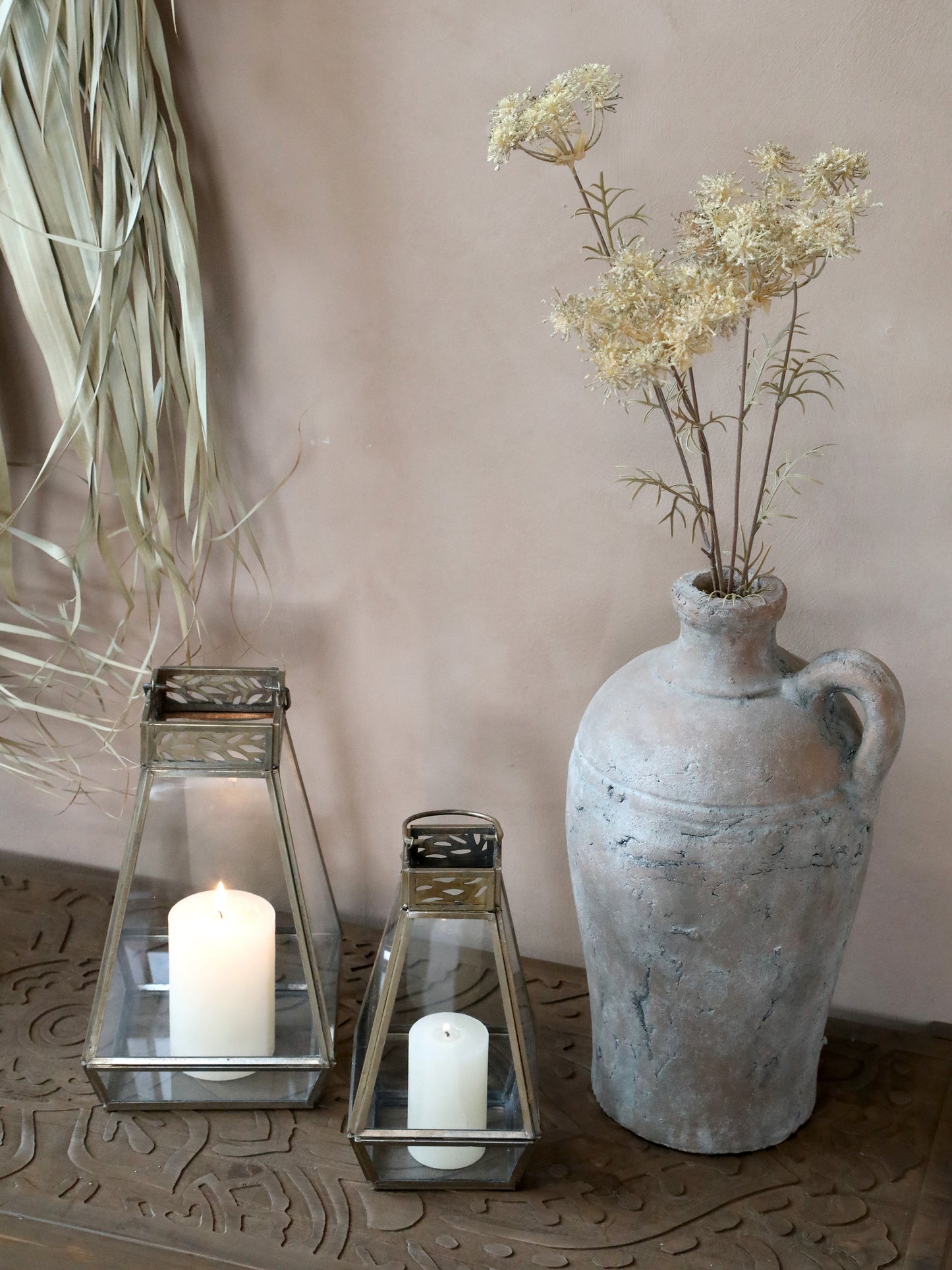 Large Terracotta Distressed Vase