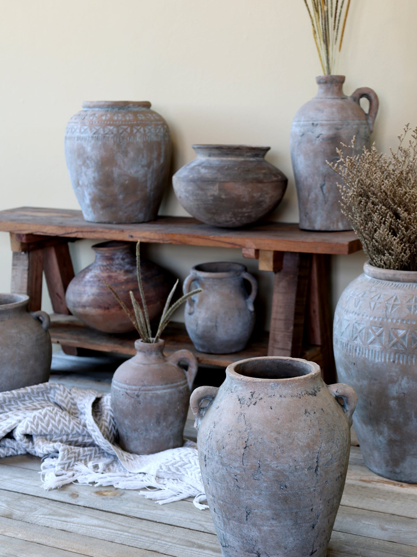 Large Terracotta Distressed Vase