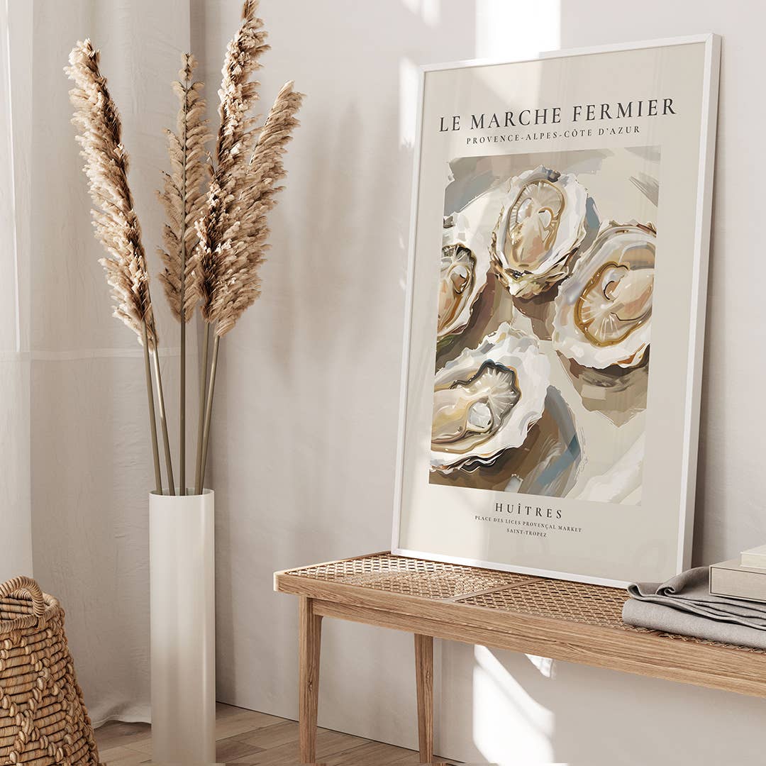 Farmer's Market, Oysters, Art Print