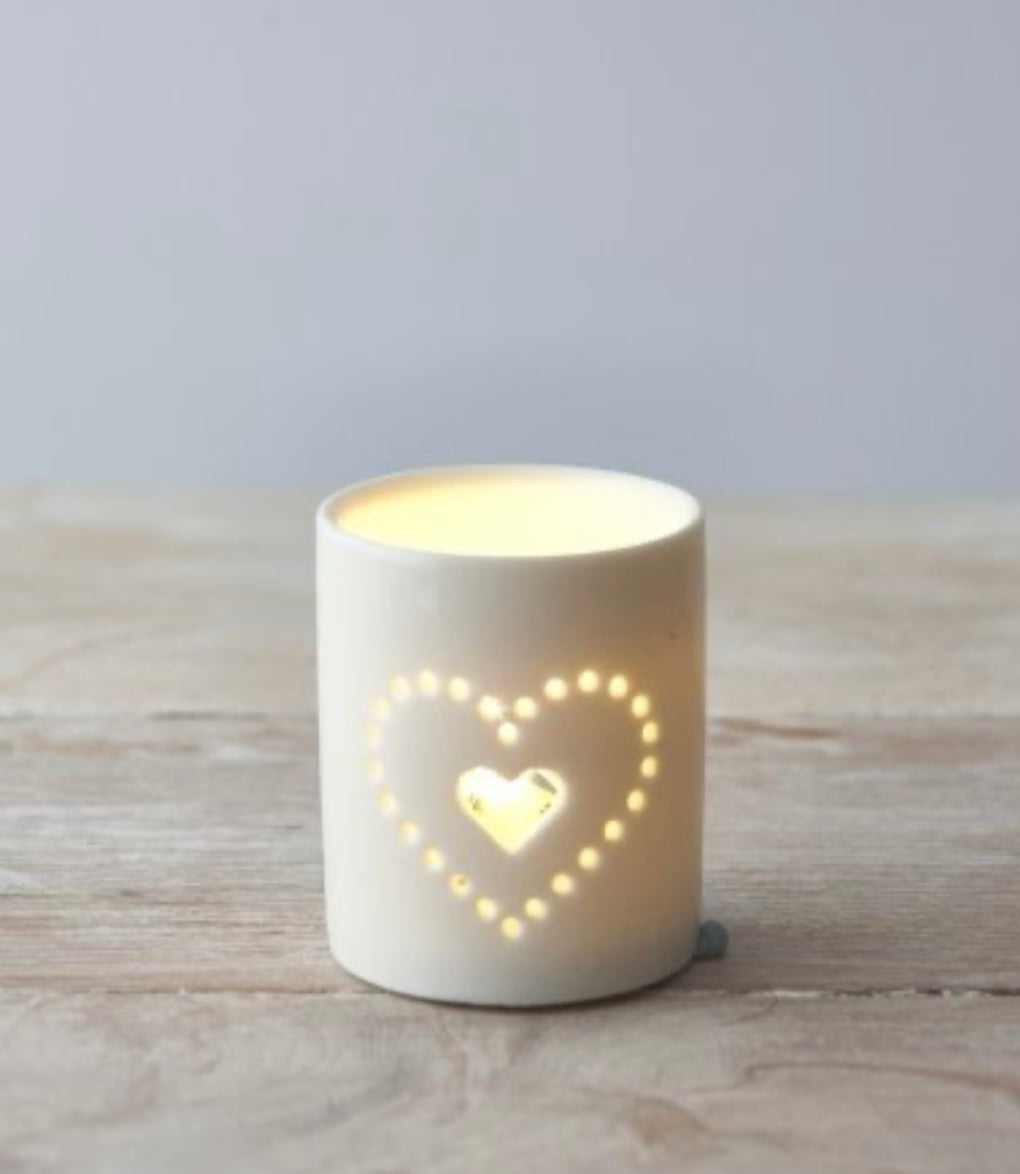 Dotted Heart Candle Holder 8cm