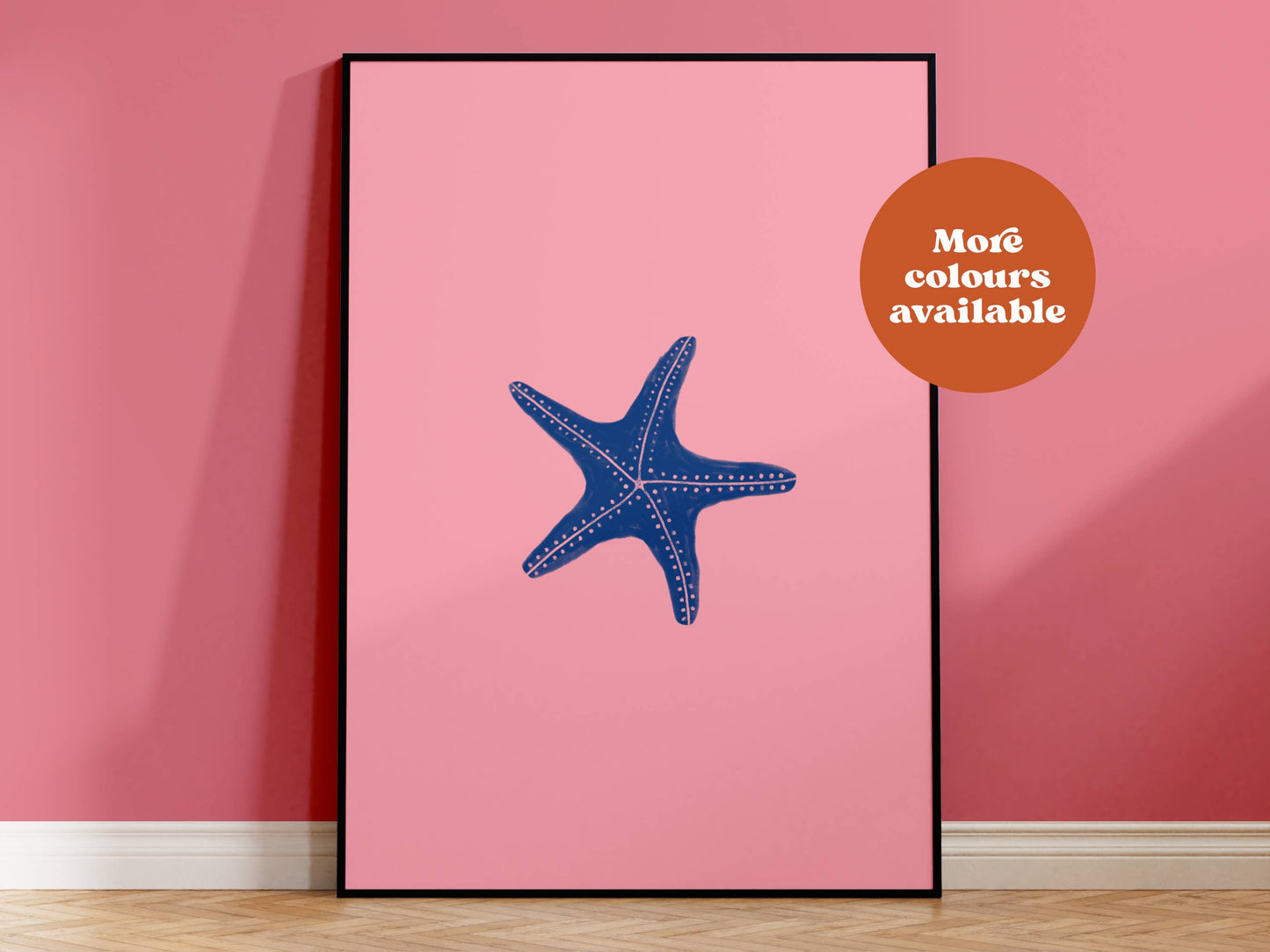 Starfish Linocut Style Print