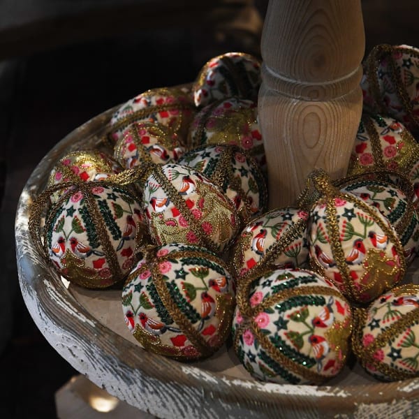 Hand Embroidered Tree Bauble