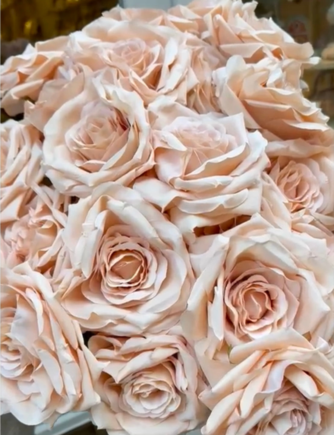 Champagne Faux Long Stem Rose
