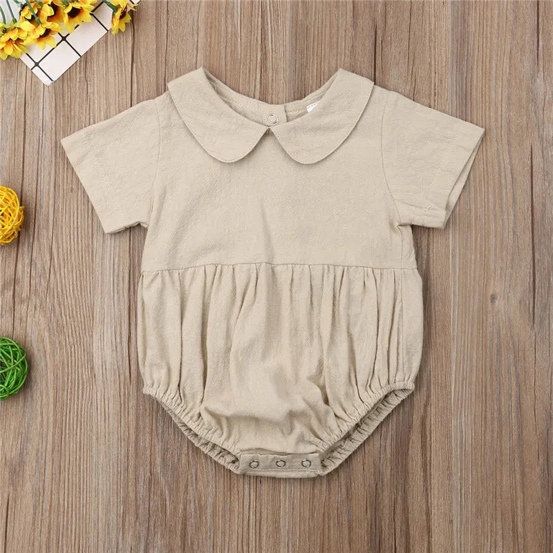 Natural Short Sleeve Romper