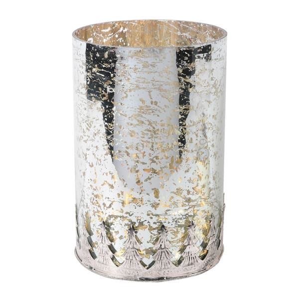 Large Antique Silver Speckled Votive