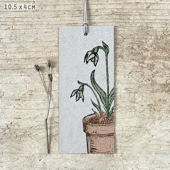 Snowdrop long gift tag