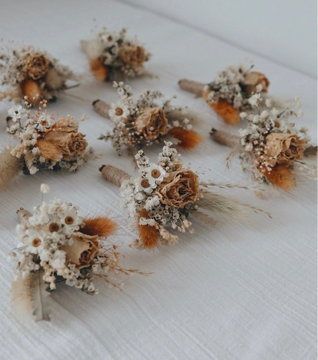 Dried Flower Terracotta Boutonniere