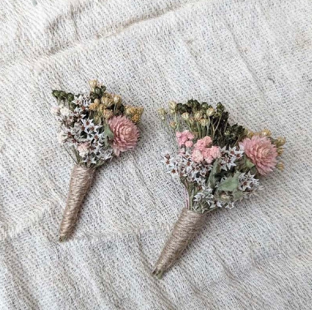 Dried pink rose boutinere