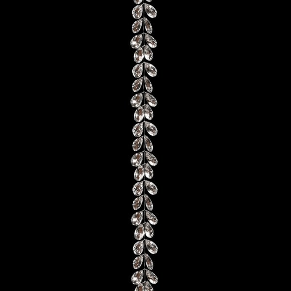 Silver Beaded Laurel Leaf Garland