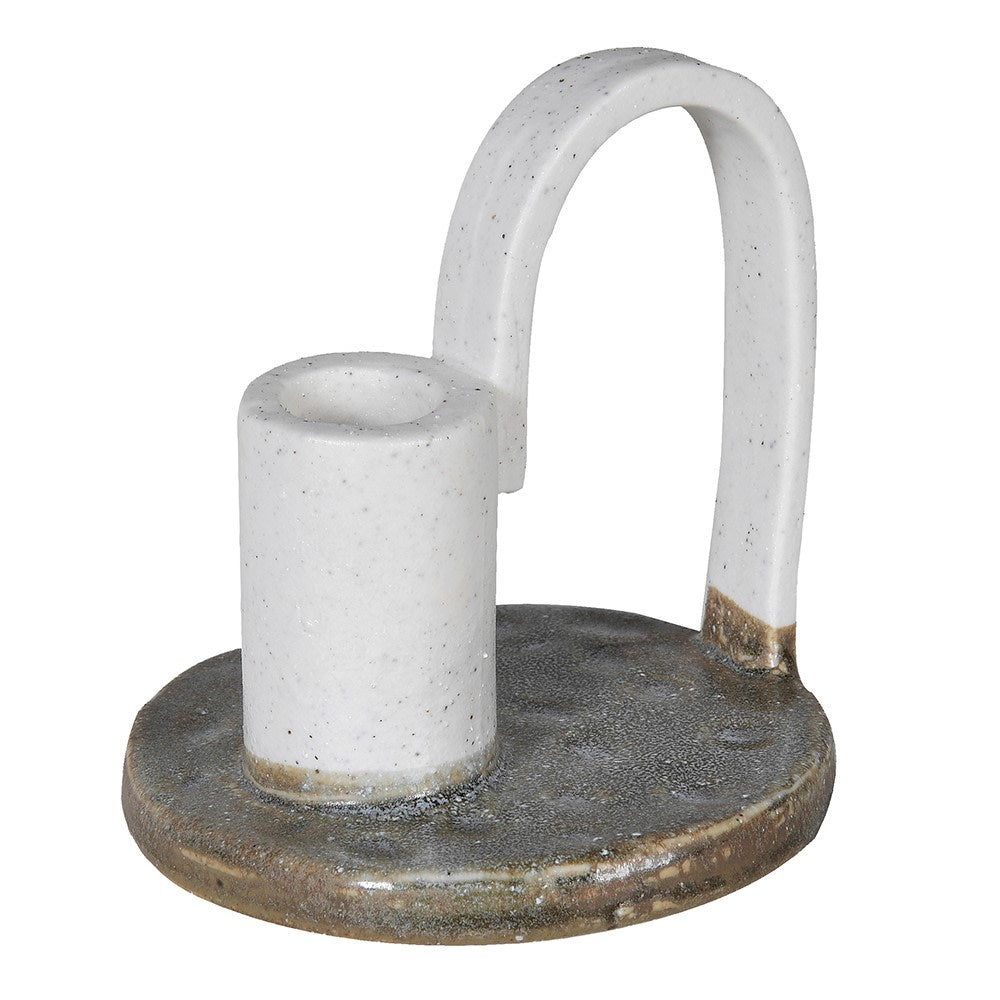White Ceramic Candle Holder