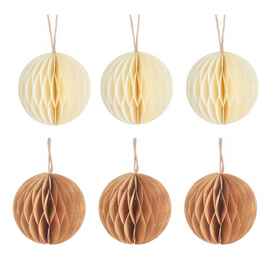 Cream & Gold Honeycomb Paper Decorations