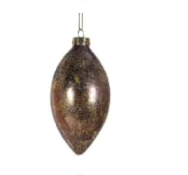 Rustic Glass Teardrop Bauble