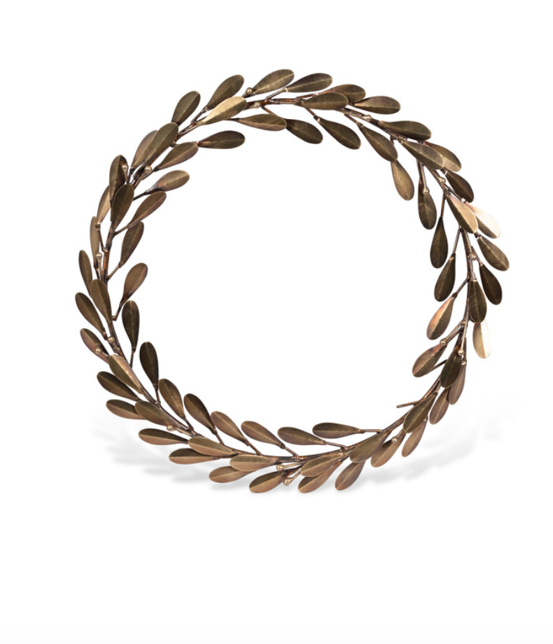 Cromwell Brass Mistletoe Christmas Wreath
