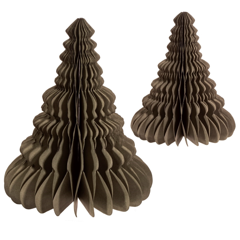 Grey Honeycomb Set of 2 Paper Tree