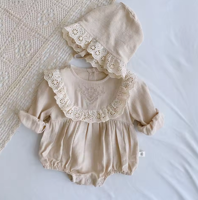 Frilly Linen Romper and Bloomers