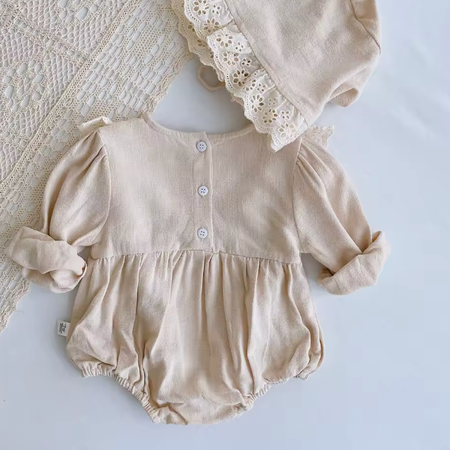 Frilly Linen Romper and Bloomers