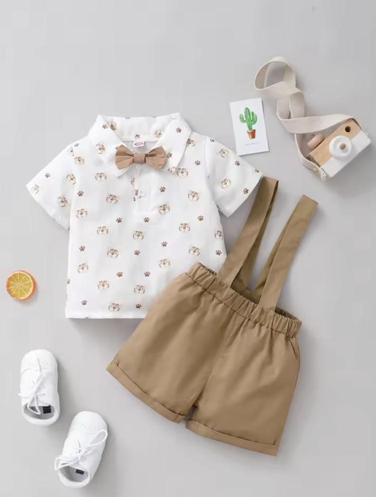 Tiger Top, Shorts and Bow Tie Set