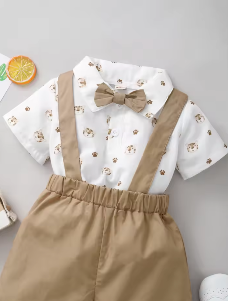 Tiger Top, Shorts and Bow Tie Set