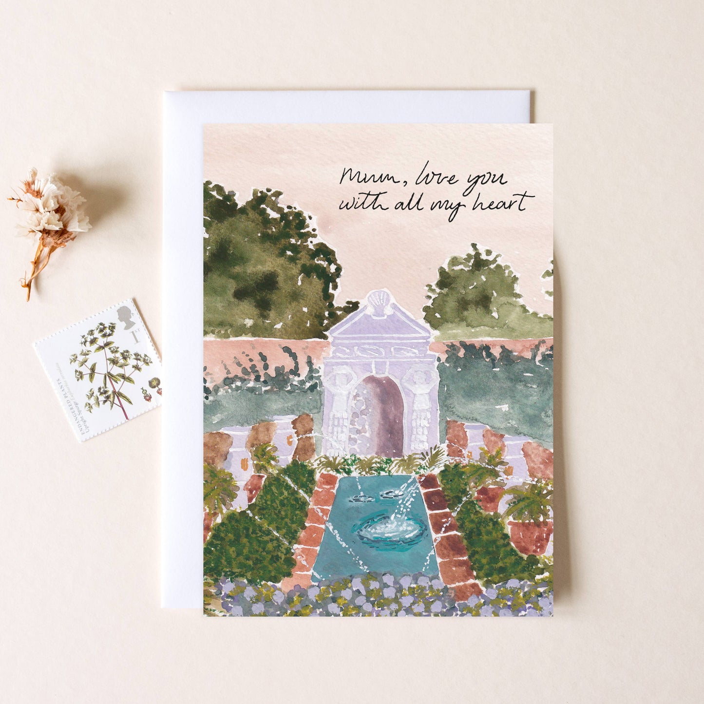 'Mum, Love You' Walled Garden Card