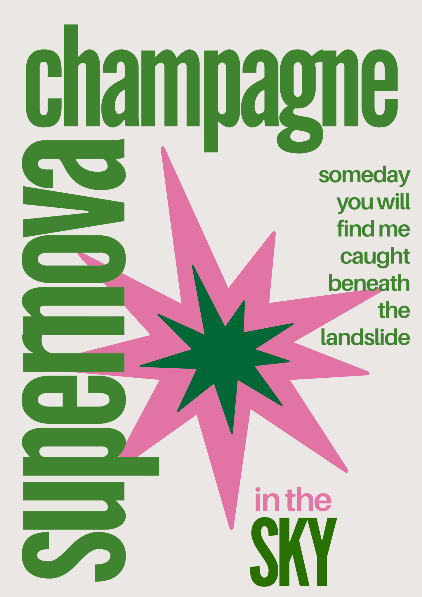 Champagne Supernova Oasis Inspired Print
