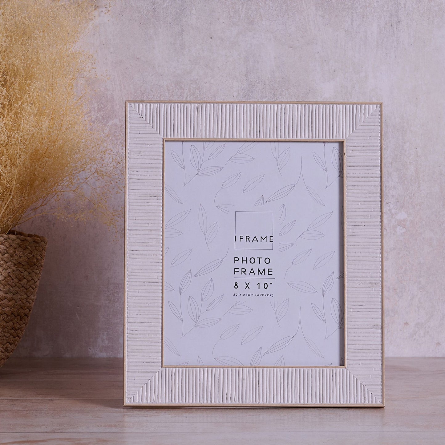 "8 x 10" White Rattan Photo Frame
