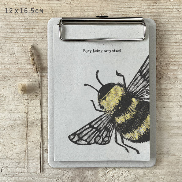 Bee Block Print Hanging Notepad
