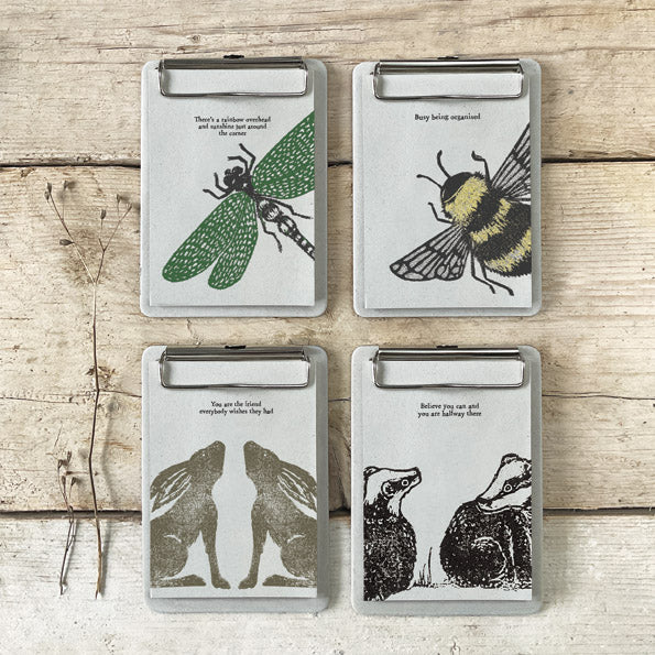 Bee Block Print Hanging Notepad