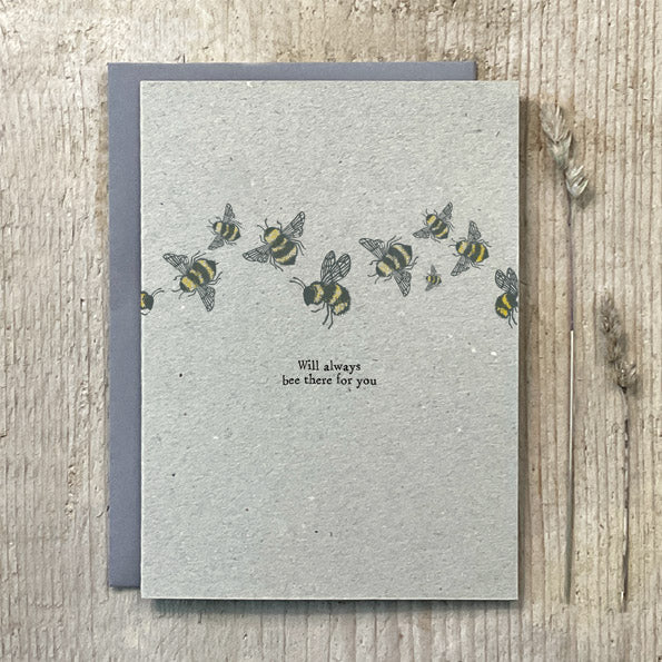 Bees Block Print Card