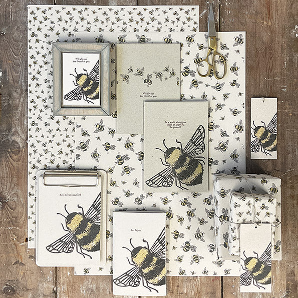 Bees Block Print Card