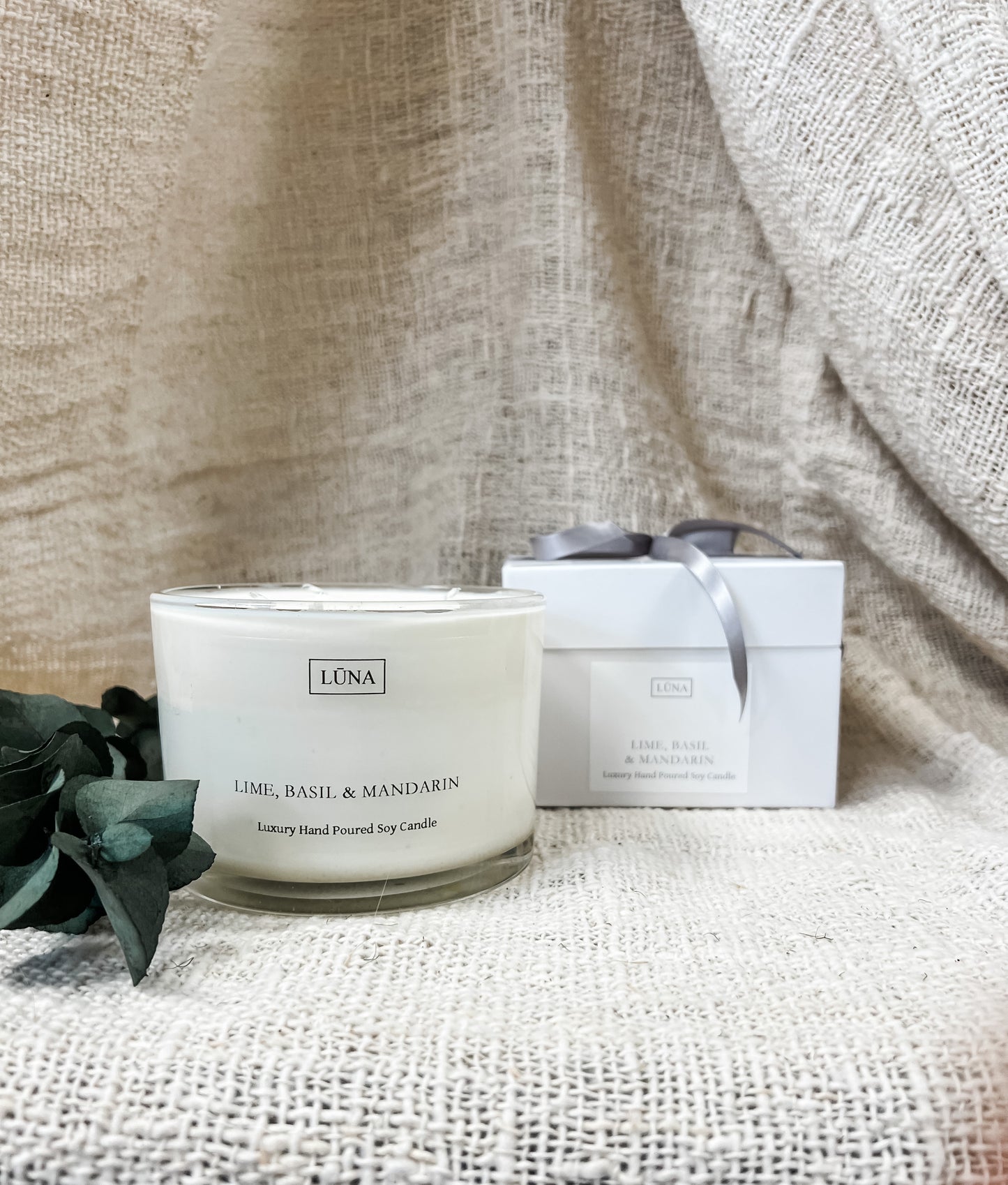 3 Wick Lime, Basil and Mandarin Candle