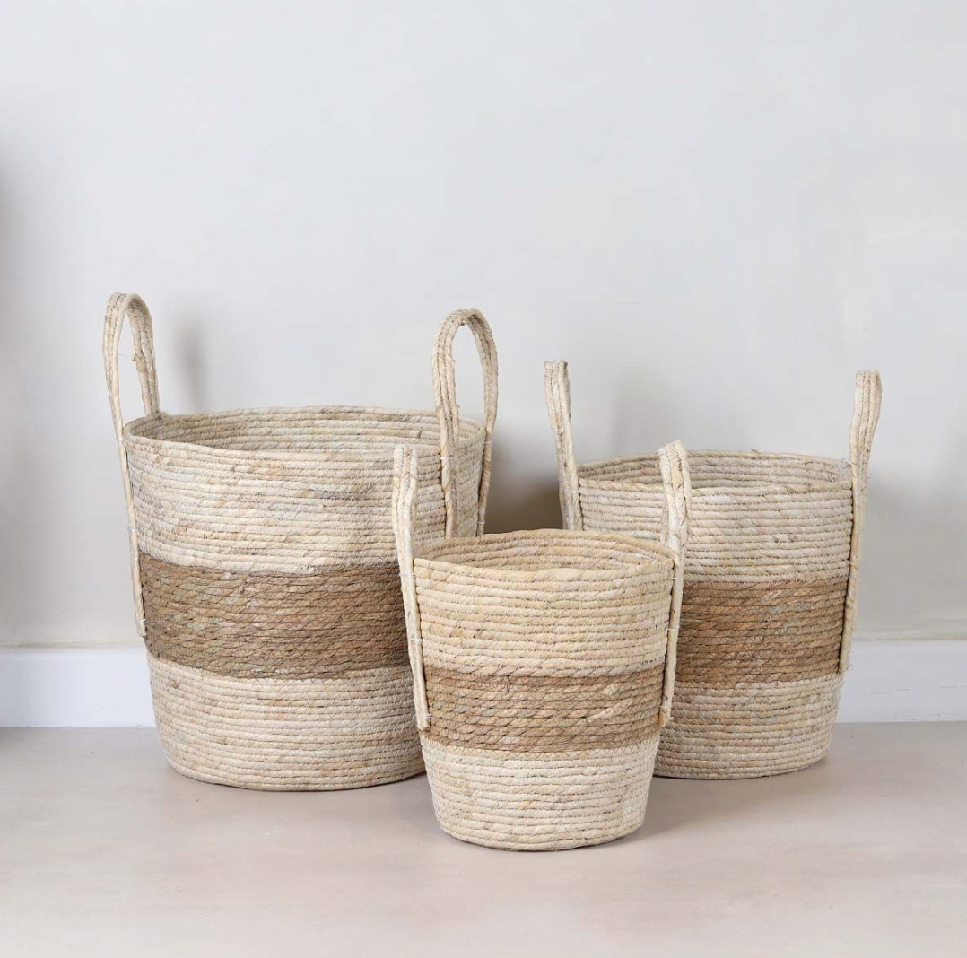 Langcao White and Natural Basket